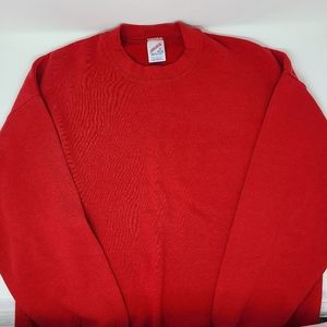 Vtg 90s JERZEES Blank Crewneck Sweatshirt Red XXL USA Made EUC 50/50